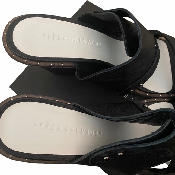 NEW FREDA SALVADOR Black GLIDE Studded MULE sz 10 - Picture 9 of 14